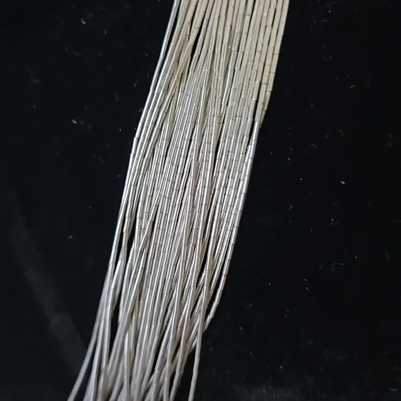 Vintage Navajo Liquid Sterling Silver 30 Strand Necklace 28" - Picture 3 of 9